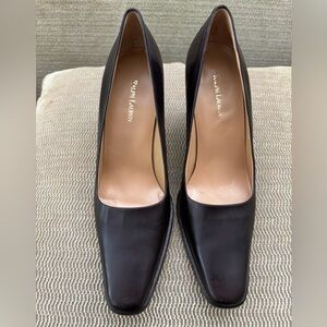 Rich Chocolate Brown Ralph Lauren Original Calf Leather Classic Heels Size 8